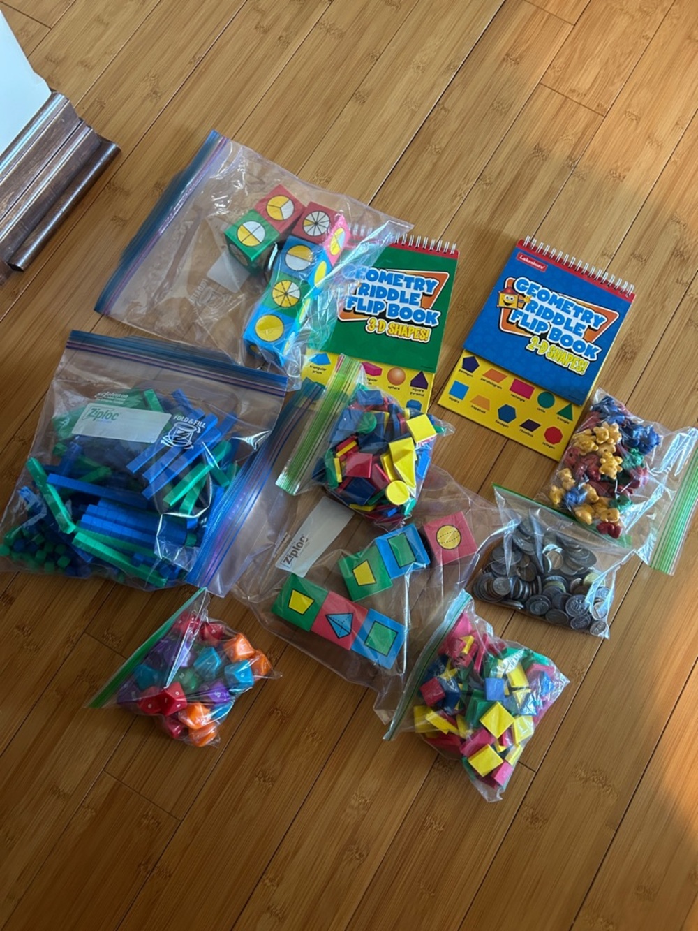 Educational Math Manipulative Set - Multicolor Counting & Fraction Pieces